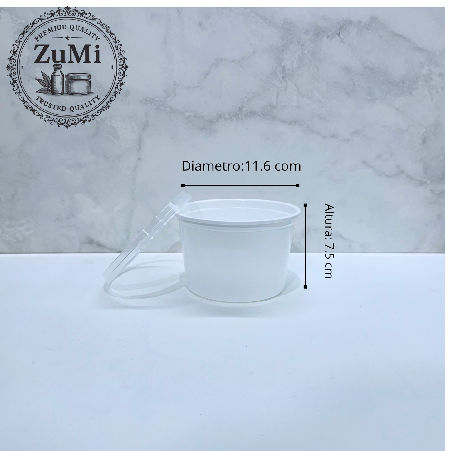 Envase Redondo de 16 oz (473 ml) con Tapa