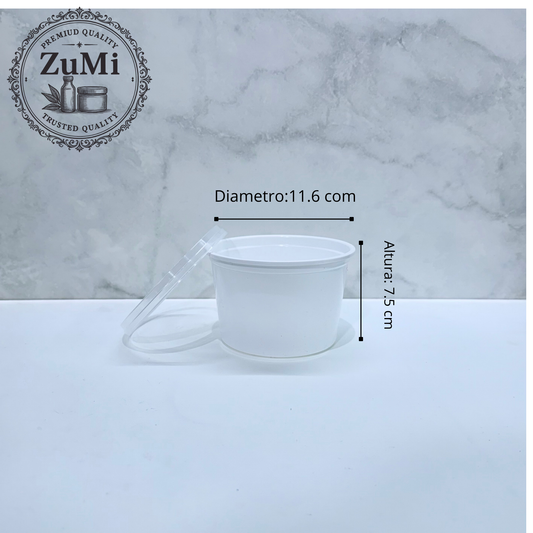 Envase Redondo de 16 oz (473 ml) con Tapa